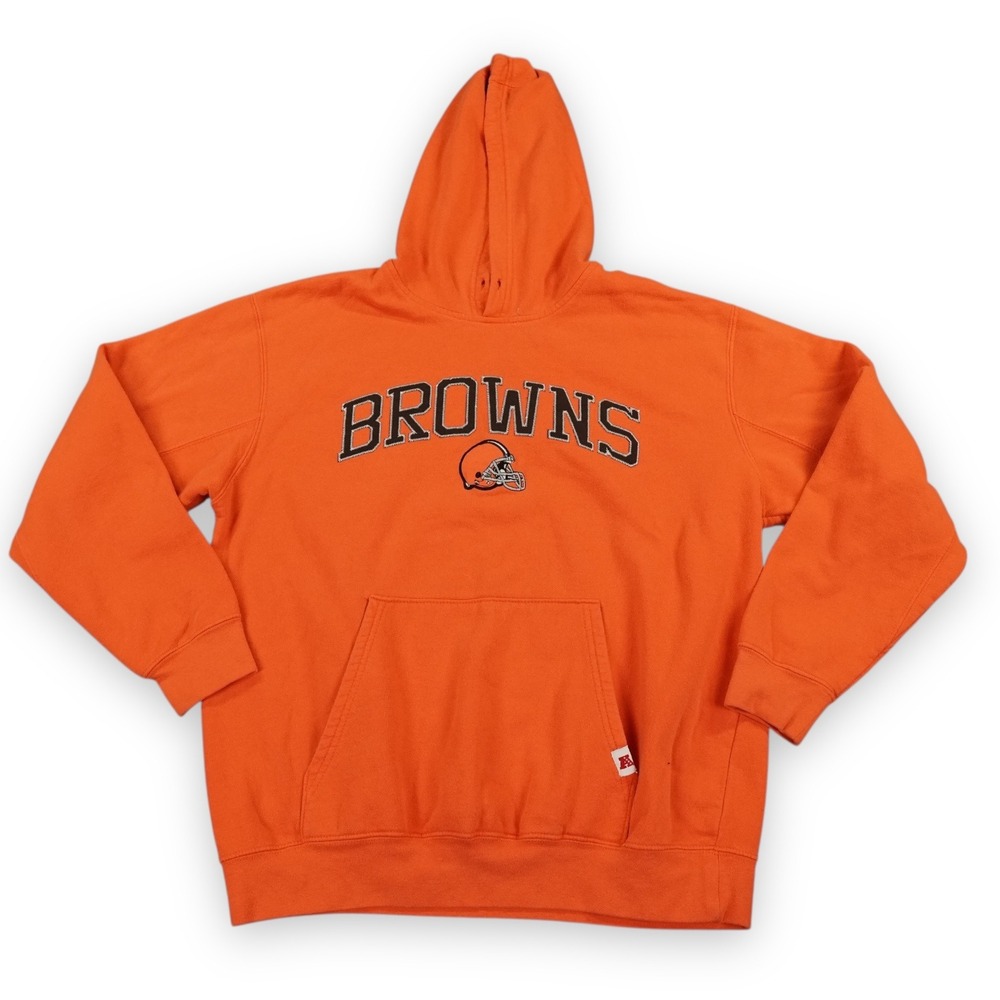 Cleveland Browns Hoodie Adult 46" NFL Football‎ Pullover Sweatshirt Orange